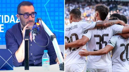 Juanma Castaño y los jugadores del Real Madrid