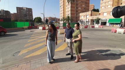 Concejales del PSOE en Lorca ante las obras de soterramiento del AVE en la alameda de Cervantes