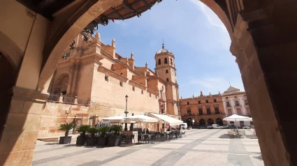 Imagen de la plaza de España, centro del casco histórico de Lorca
