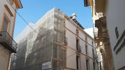 Fachadas históricas en recuperación del futuro Palacio de Justicia de Lorca