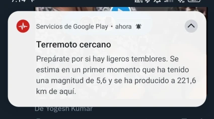 Alerta recibida tras el terremoto
