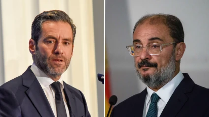 Borja Sémper, portavoz nacional del PP, y Javier Lambán, expresidente de Aragón