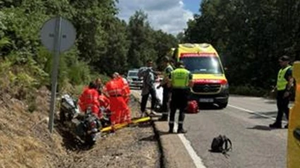 Uno de los accidentes atendidos durante la concentración motera de Sanabria
