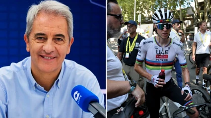 Manolo Lama y Tadej Pogacar