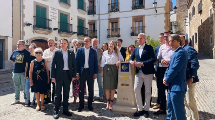 La Plaza de Santiago se convierte en lugar de referencia para los peregrinos del Camino de Santiago