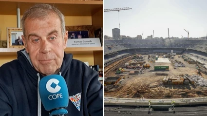 Tomás Guasch hablando de las obras del Camp Nou
