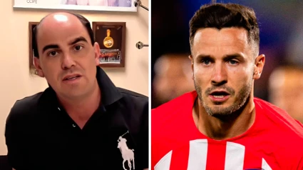 Juan Gato y Saúl, con la camiseta del Atlético de Madrid