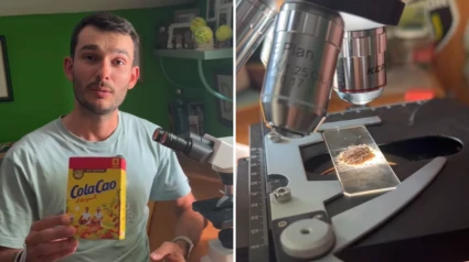 Dani Prieto y el Colacao en el microscopio