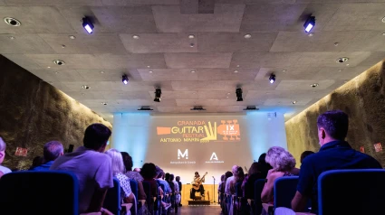Besatriz Pinto en la inauguración de la Sala Jiménez Torrecillas