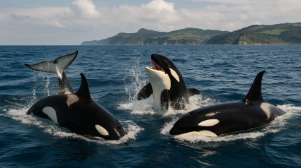Orcas frente a la costa