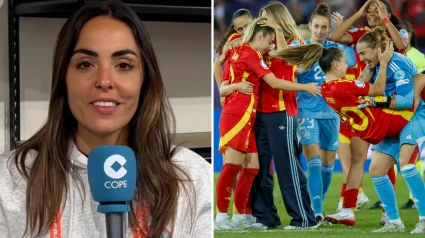 Andrea Peláez y la celebración de la Selección