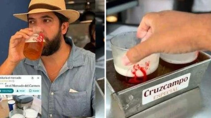 El influencer @guiasevillana alucinaba al ver lo que hacían con la cerveza