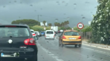 Lluvias torrenciales en Dénia desde el coche