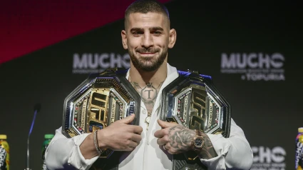 Ilia Topuria despues de su pelea contra Charles Oliveira