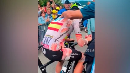 Llegada de Iván Romeo a la meta de Pontarlier