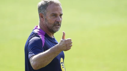 Hansi Flick, durante un entrenamiento