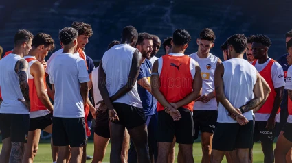 Corberán, en la sesión de trabajo en la ciudad deportiva