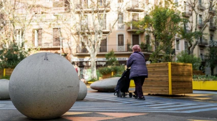 Imagen de una supermanzana en el barrio de Sant Antoni de Barcelona