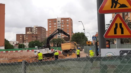 Obras de soterramiento del Ave en la alameda de Cervantes de Lorca