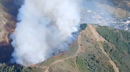 Incendio forestal en Villafranca del Bierzo (León)