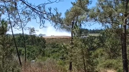 Incéndio a carón do Camiño de Santiago