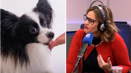 La psicóloga Aurora García Moreno y un perro