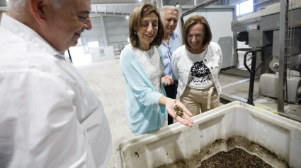La conselleira do Medio Ambiente, Ángeles Vázquez, visitó las instalaciones de la empresa Bioflytech, en Palas, que ya tramita su ampliación
