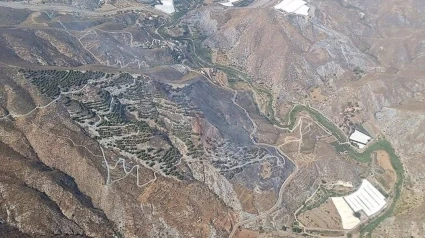 Vista aérea del paraje Río Grande, en Berja