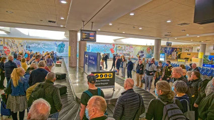 Las maletas en un aeropuerto