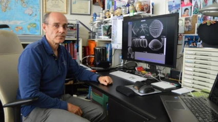 Luis Botana en su despacho del Campus de Lugo