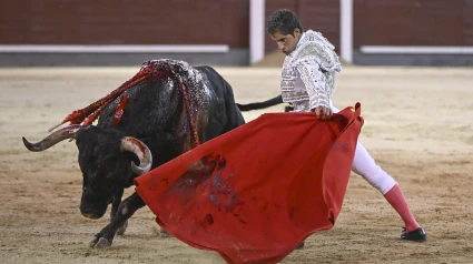 Rafael Cerro ante el primer toro de su lote de Juan Luis Fraile en Las Ventas