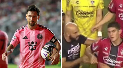 Suspenden de la Leagues Cup al guardaespaldas de Messi por empujar a jugadores del Atlas