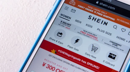 El menú de inicio de Shein