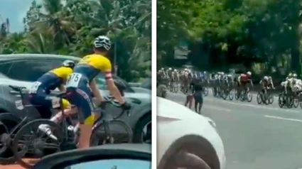 Dos ciclistas del club neerlandés Jan van Arckel, Huub van Kapel y Niels Tenniglo