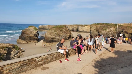 Playa de As Catedrais en agosto