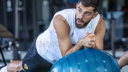 Luis Rioja, durante la pretemporada
