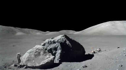 Astronautas de Estados Unidos en la luna en la misión Apollo 17