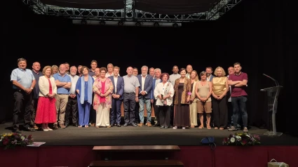 Foto de familia de los participantes en esta gala en el Torrente Ballester