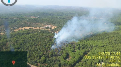 09/08/2025 Incendio activo en el paraje El Bañuelo, en Córdoba capital.POLITICA PLAN INFOCA