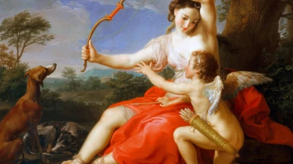 E73XCG E73XCG Diana and Cupid - by Pompeo Batoni, 1761