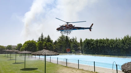 Puesto de mando del incendio en las Navas del Marqués (Ávila)