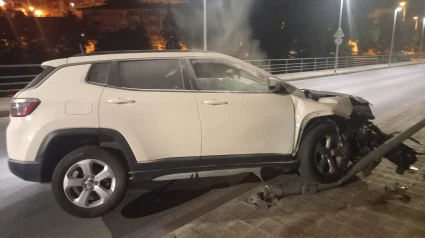 Coche accidentado en Plasencia