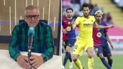 Roberto Palomar dando su opinión sobre el partido del Villareal- Barcelona en Miami