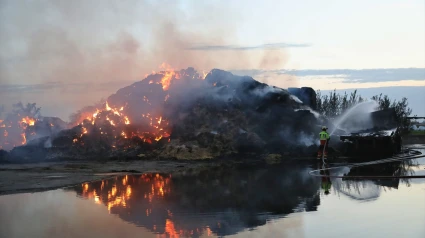 Bomberos trabajan para sofocar el incendio de Calera y Chozas en Toledo