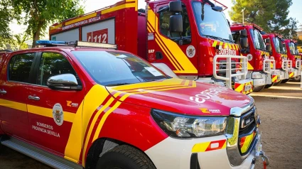 Imagen de archivo de los vehículos de los bomberos en Sevilla