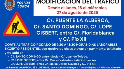 Aviso de modificación al tráfico en Lorca