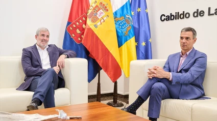 El presidente de Canarias, Fernando Clavijo, junto al presidente del Gobierno, Pedro Sánchez