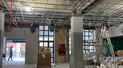 Obras de construcción del supermercado Día en la zona centro de Ávila, en el Mercado de Abastos