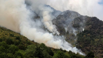 Una imagen de uno de los incendios en Caunedo (Somiedo)
