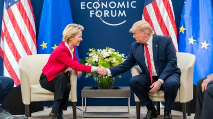 Uno de los encuentros entre Von Der Leyen y Trump